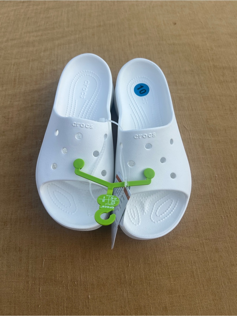 CROCS White Bae Slide Sandals Size 10